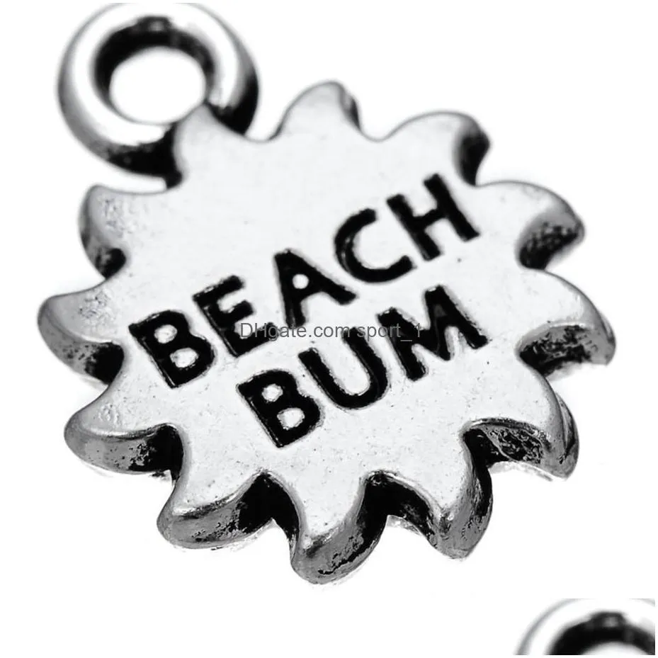  fashion easy to diy 30pcs sun with beach bum message charm jewelry making fit for necklace or bracelet2401