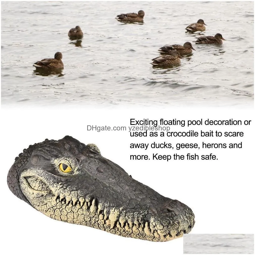 alligator head decoy pond float simulation doll garden clogodile head decoration drives ducks t2001171796215