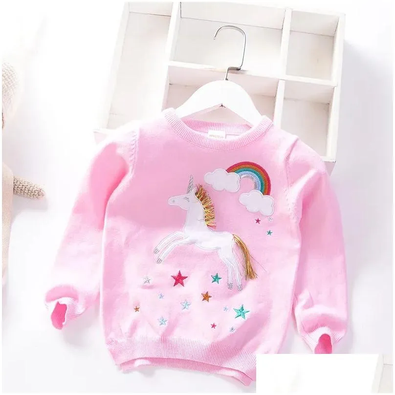 Hotsell New Kids Sweater Soft Cartoon Pullover Sweater For Girls Fashion Sequins Childrens Knitting Clothes Baby Boy & Girl Jumper 3-7 Y