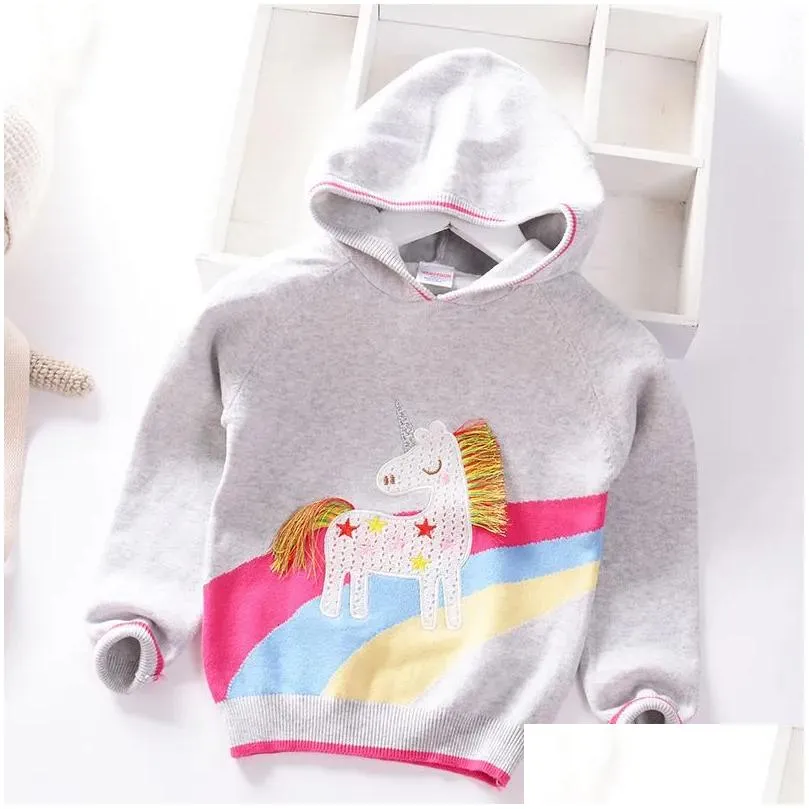 Hotsell New Kids Sweater Soft Cartoon Pullover Sweater For Girls Fashion Sequins Childrens Knitting Clothes Baby Boy & Girl Jumper 3-7 Y