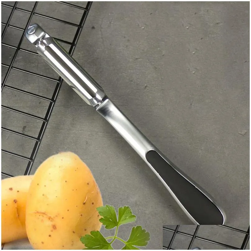 white nickel plated zinc alloy fruit vegetable peelers kitchen tools potato  peeler ergonomic non slip handle sharp blade carrot zesters durable