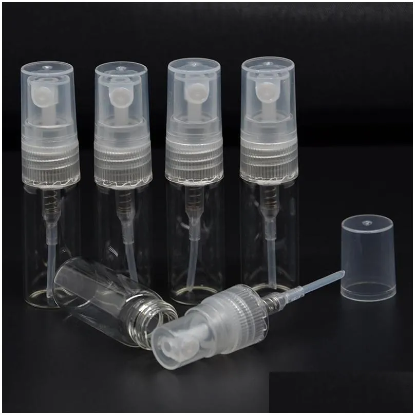 Packing Bottles Wholesale 2Ml/L/5Ml/10Ml Mini Refilable Spray Per Bottle Glass Travel Empty Atomizer Bottles Cosmetic Packaging Contai Dhvj8