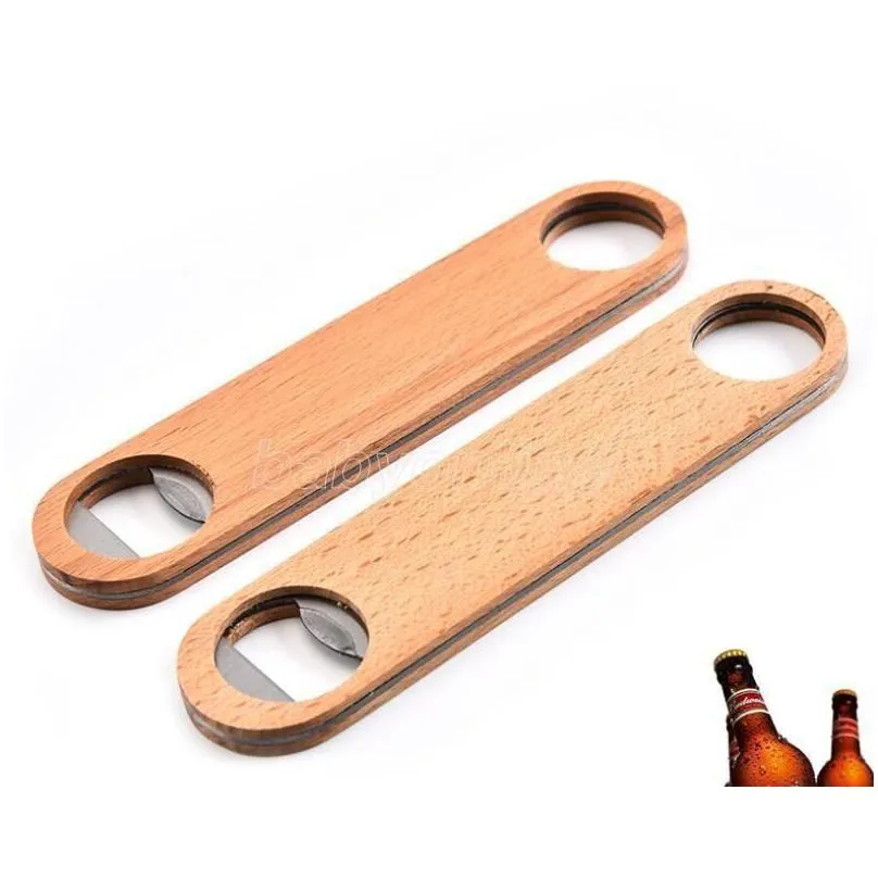 wood handle bottle openers bar blade beer bottle opener vintage wooden handle stainless steel bartender bottle opener fy4527 919