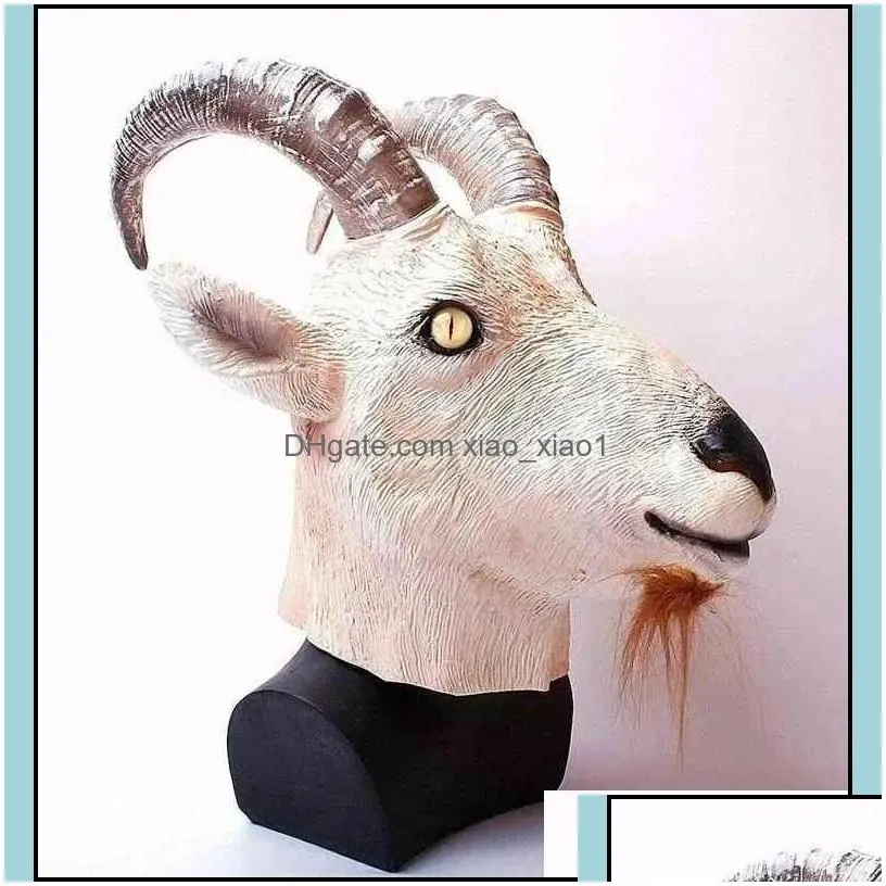 party masks goat antelope animal head mask novelty halloween costume latex fl masquerade for adts