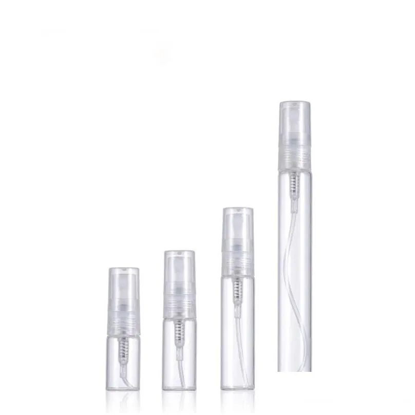 Packing Bottles Wholesale 2Ml L 5Ml 10Ml Plastic /Glass Mist Spray Per Bottle Small Par Atomizer Refillable Sample Vials For Essential Dhdz6