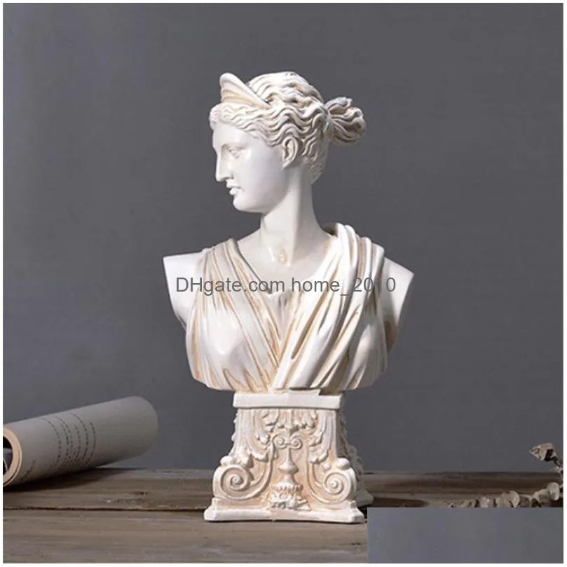 european anna apollo plaster head figure art sculpture decor retro figurine character resin statue home ornament r5252 t200619
