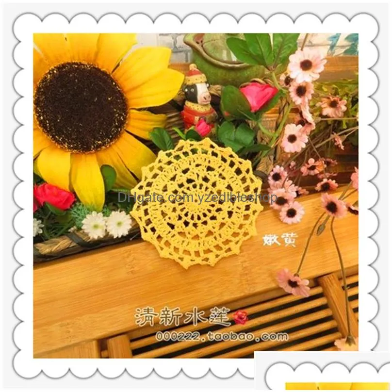  cloghet fabric doilies placemat tableware for home decoration felt 30 pic lot 11 cm round pad coaster tea cup holder