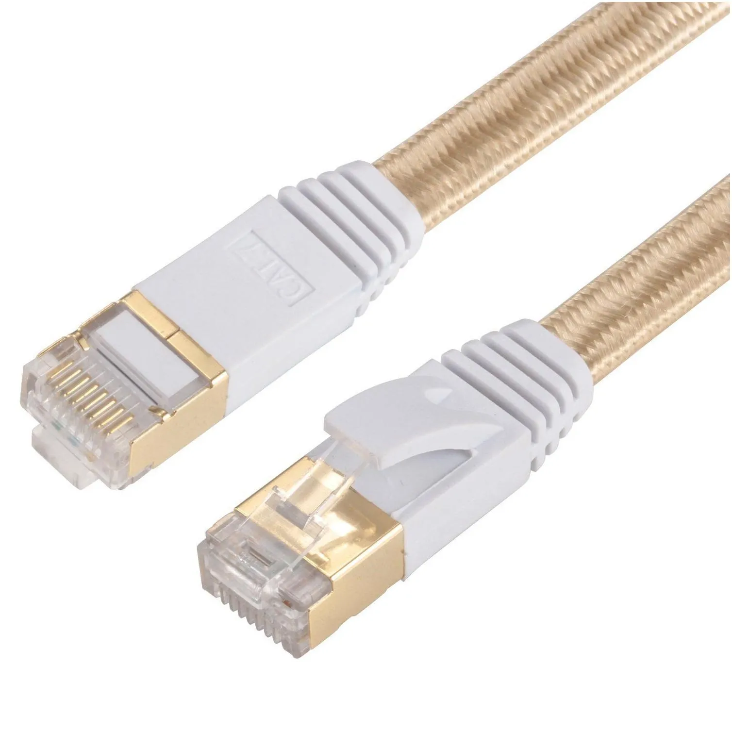 Cat 7 Ethernet Cable, Nylon Braided 16ft CAT7 High Speed Professional Gold Plated Plug STP Wires CAT 7 RJ45 Ethernet Cable 16ft