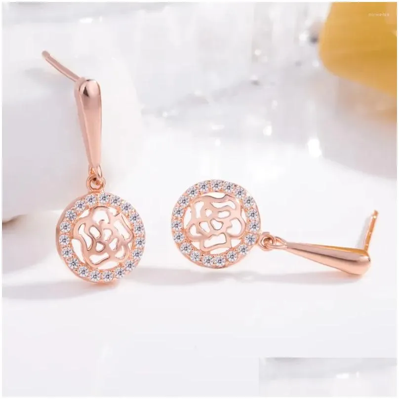 Stud Earrings Fashion Versatile 925 Sterling Silver Dazzling Circle With Cubic Zircon Minimalist Tassle For Teens Jewelry