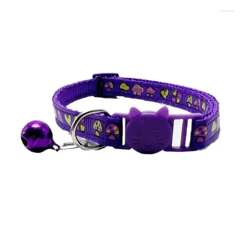 Dog Collars Fashion Pet Cat Collar Colorful Pattern Animal Cute Bell Adjustable For Cats Kitten DIY Accessories