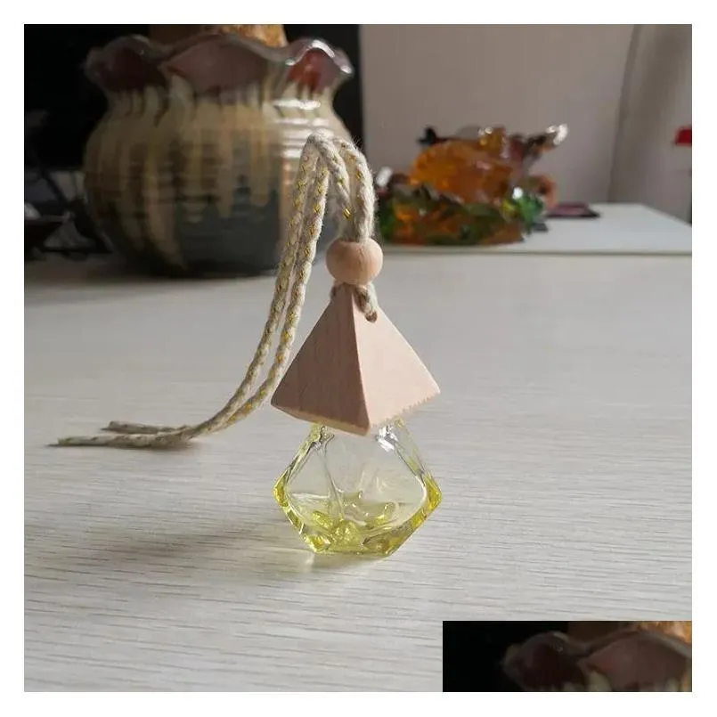 diamond car perfume bottle pendant empty bottle air freshener perfume fragrance diffuser empty glass bottle portable pendants jn13