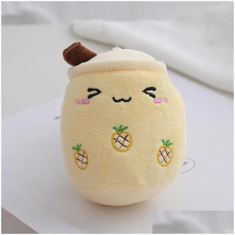 Stuffed & Plush Animals Manufacturers Wholesale 6-Color 12Cm Milk Tea Plush Toy Pendant Cartoon Cute Key Chain Doll Childrens Gift Dro Dhq4U