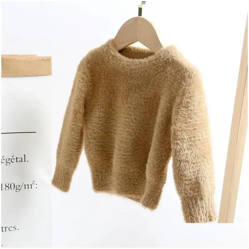 Hotsell Girls Children Mink Cashmere Sweater Pullovers Winter Baby Kids Warm Jumper Coat Toddler Girl Thick Jacket 9M-5Years LJ201128