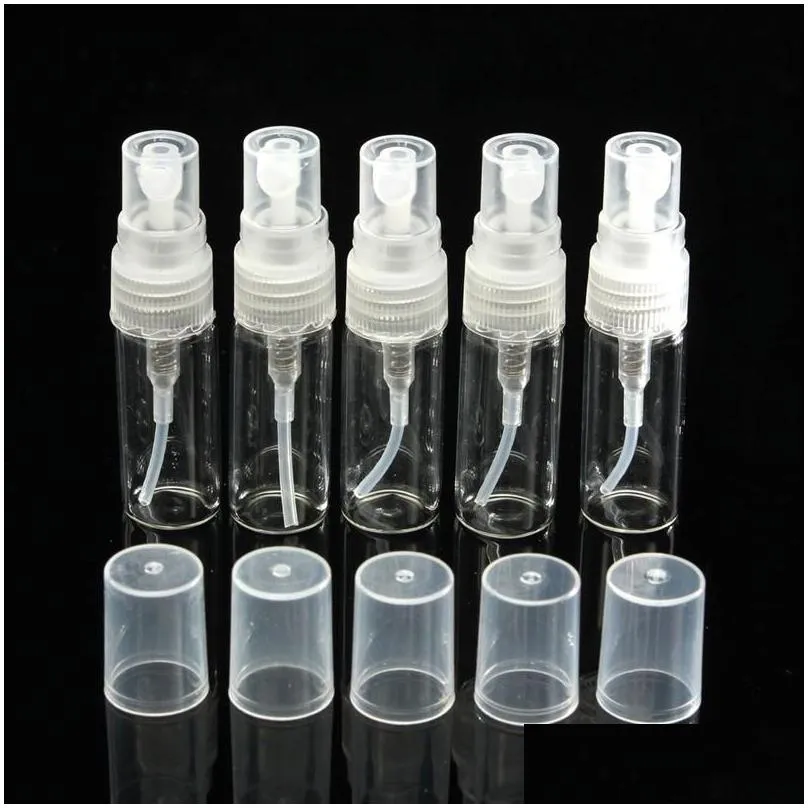 Packing Bottles Wholesale 2Ml/L/5Ml/10Ml Mini Refilable Spray Per Bottle Glass Travel Empty Atomizer Bottles Cosmetic Packaging Contai Dhvj8