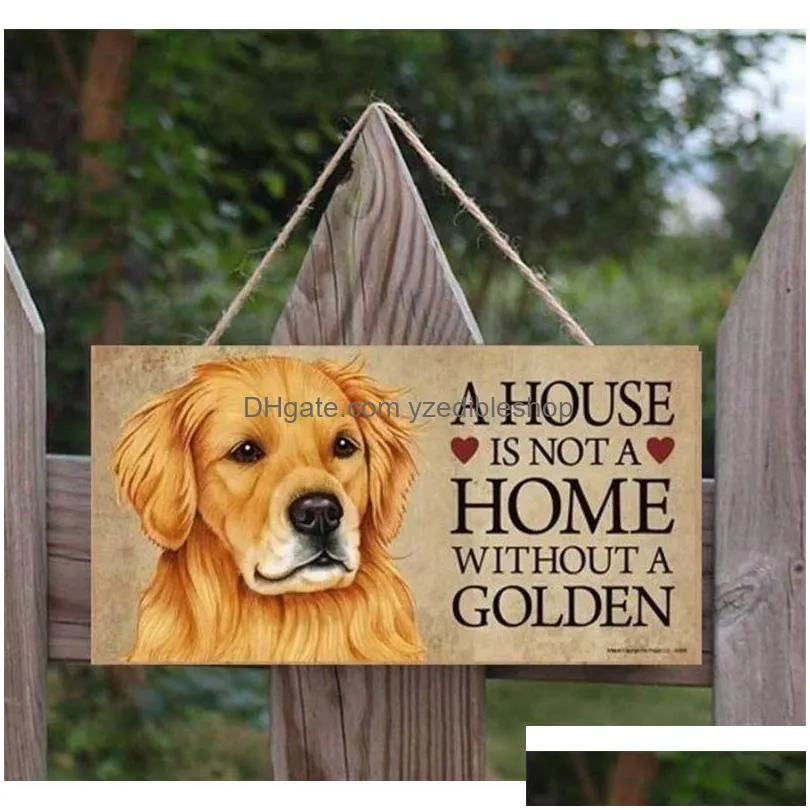 dog tags rectangular wooden pet dog accessories lovely friendship animal sign plaques rustic wall decor home decoration hhc2145