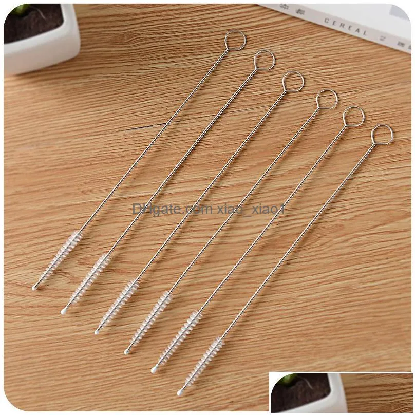 stainless steel drinking straws cleaning brush pipe tube baby bottle cup reusable household cleaning tools pipe straw brushes