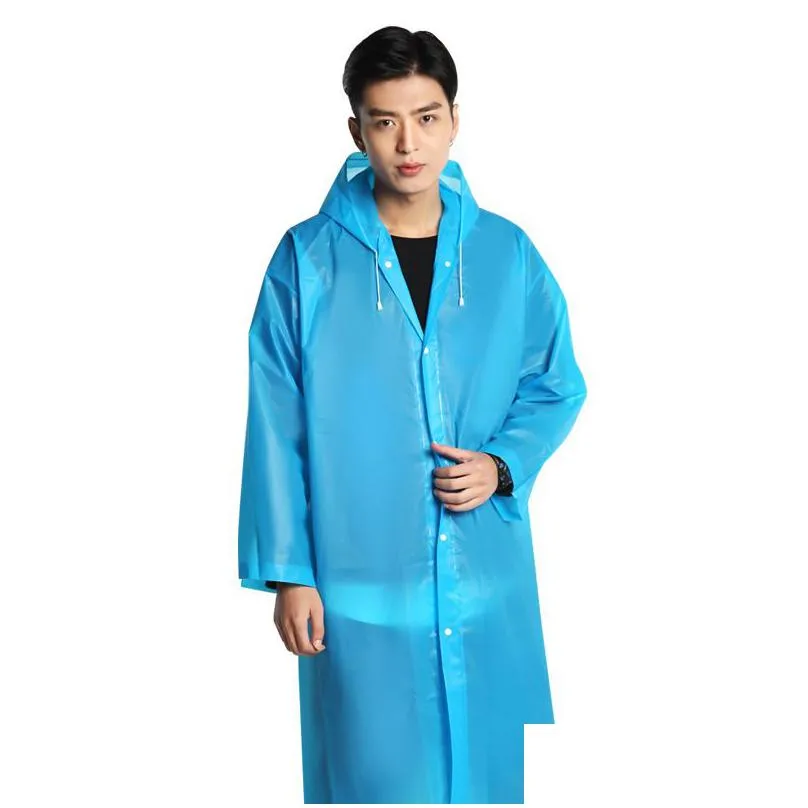eva women man transparent adult raincoat outdoor light hiking raincoats travel waterproof hooded rain coat zxf37