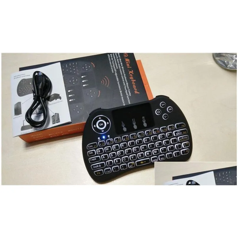 Wireless Backlit Blacklight Keyboard H9 Fly Air Mouse Multi-Media Remote Control Touchpad Handheld For Android TV BOX