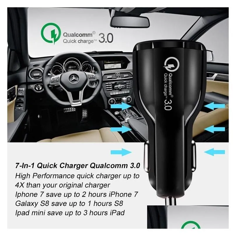 100 Fit Car USB  QC 30 fast charge 31A Quick Charge car  Dual USB Fast Charging phone For Cell Phone Mobile C2244831