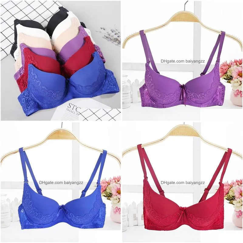 bras sexy lace push up for small bust super gather underwired young girl top quality lingerie bra plus size 36 38