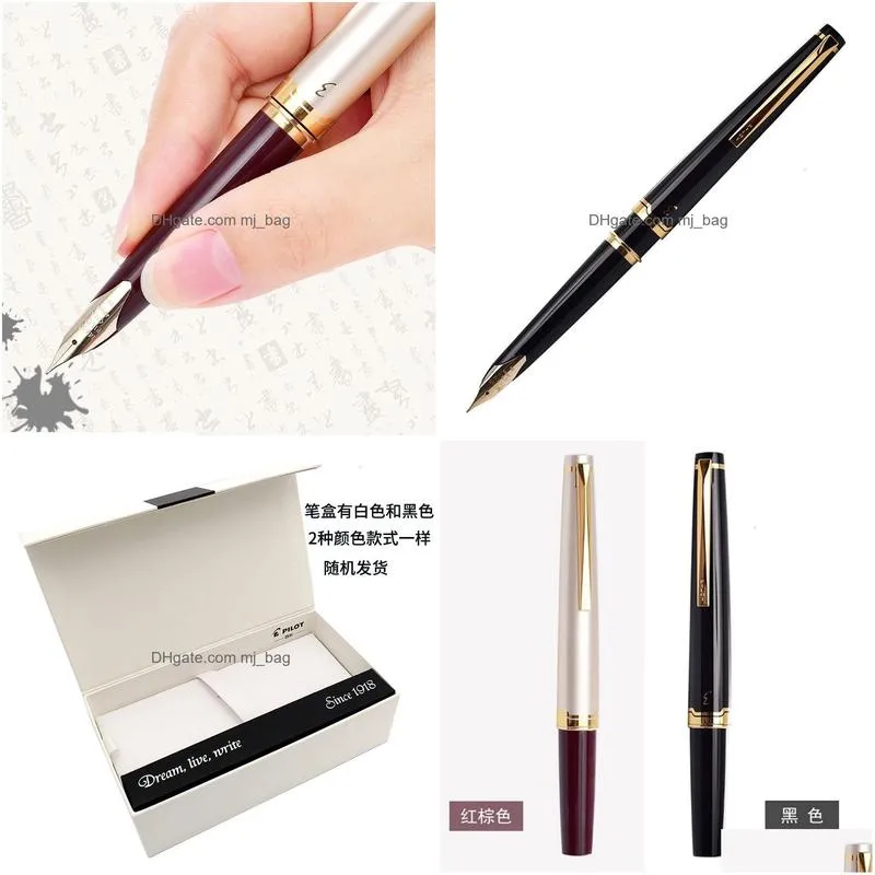 Fountain Pens Wholesale Fountain Pens Pilot Classic Elite 95S 14K Gold Nib Gift Set Limited Version High Quality Ink Office Stationery Dhdm9