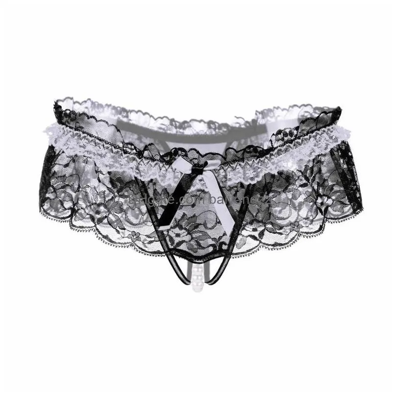 top lingerie womens lace briefs transparent underwear women g-string thong panties ladies t-back hollow out low waist bikini 49