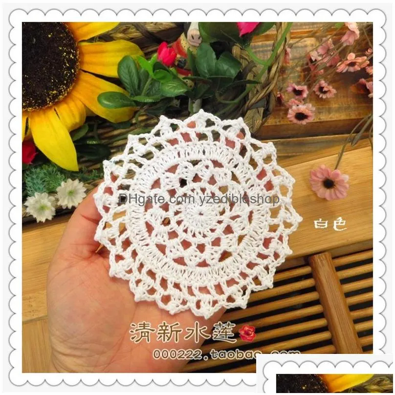  cloghet fabric doilies placemat tableware for home decoration felt 30 pic lot 11 cm round pad coaster tea cup holder