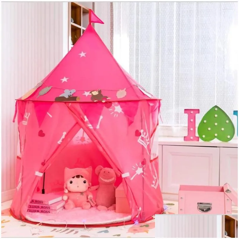 Tents And Shelters Kids Tent Portable Toy Game House Children Castle For Indoor Outdoor Fun Pink