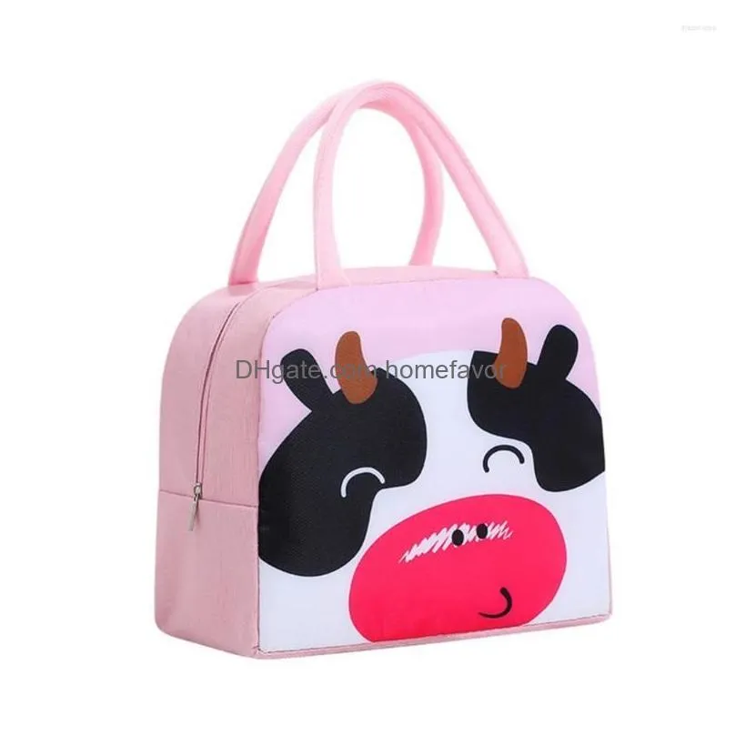 dinnerware cartoon lunch bag portable insulated thermal box picnic supplies bags milk bottle for women girl kids children 2023