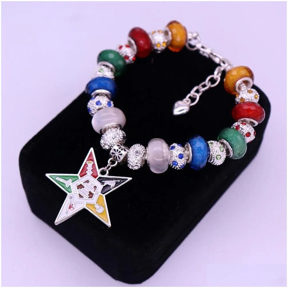 Beaded Double Nose New Design Young Greek Sorority Order Of Eastern Star Oes Beads Bracelets Masonic Mason Jewelry Y200730 Drop Deliv Dh5Ax