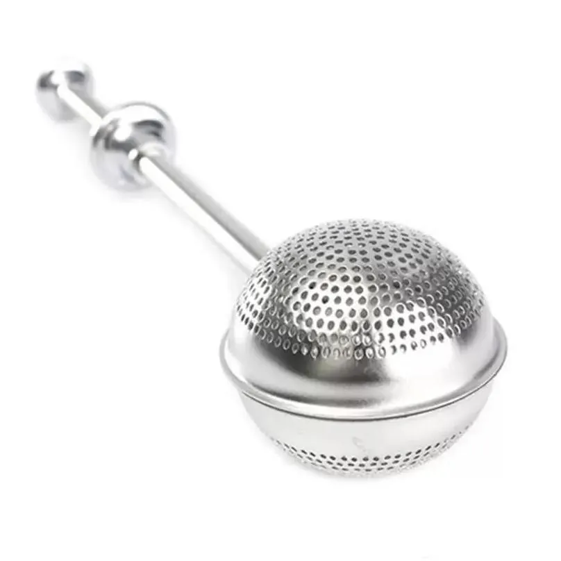 tea strainer ball push teas infuser loose leaf herbal teaspoon strainers filter diffuser home kitchen bar drinkware stainless bb1109