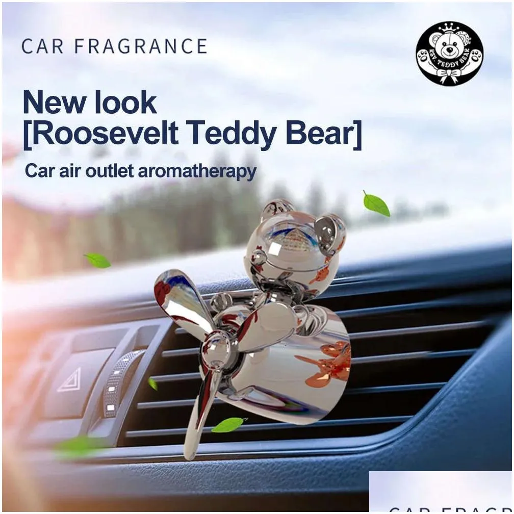 New New Car Air Freshener Cat Dog Pilot Rotating Propeller Outlet Fragrance Interior Perfume Diffuse Auto Accessories Air Fresheners