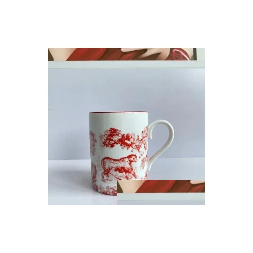 Mugs European-Style High-End Bone China Mug Office Tea Cup Model Room Couple Water Holiday Gift Giving Box-Packed