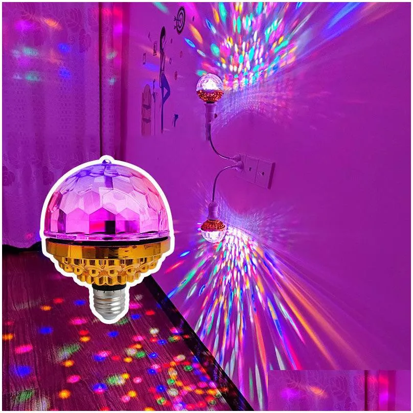 e27 party decoration rotating magical ball lights atmosphere mini rgb projection lamp dj disco balls light christmas party ktv bar stage wedding