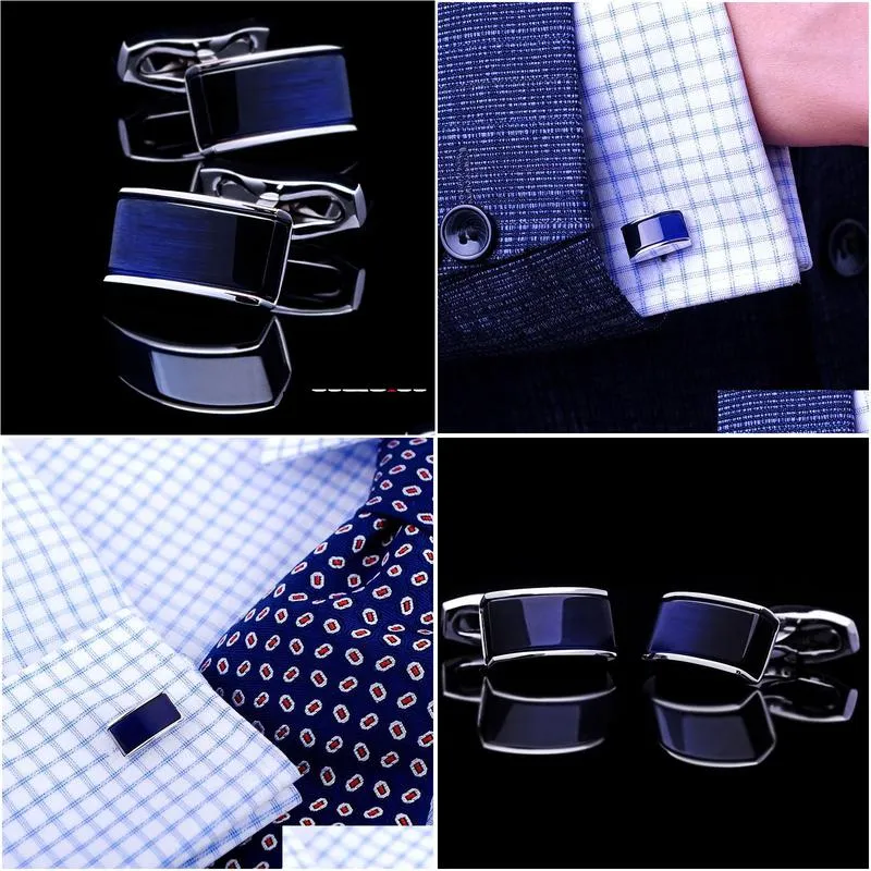 Cuff Links Kflk Jewelry Shirt Cufflinks For Mens Brand Buttons Blue Black Gradual Gemelos High Quality Abouras Guests Drop Delivery Dh0Kt