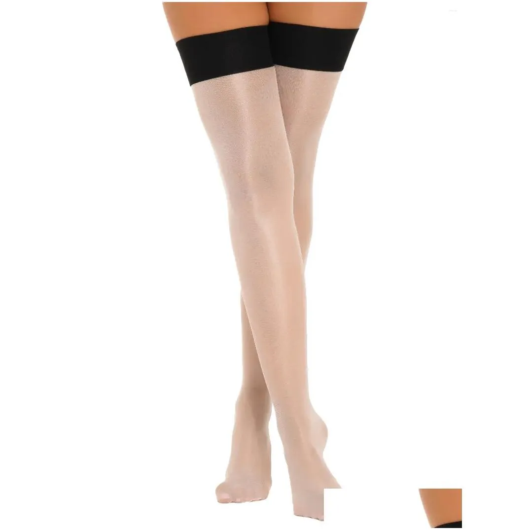 Women Socks Womens Glossy Thigh High Stockings Sexy Sheer Stretchy Thin Thigh-high Costume Ladies Lingerie Accessories Clubwear Est