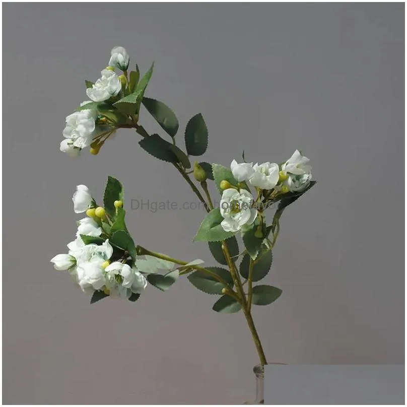 decorative flowers wreaths small roses branch with fake leaves decoration mariage garden supplies silk home decordecorative