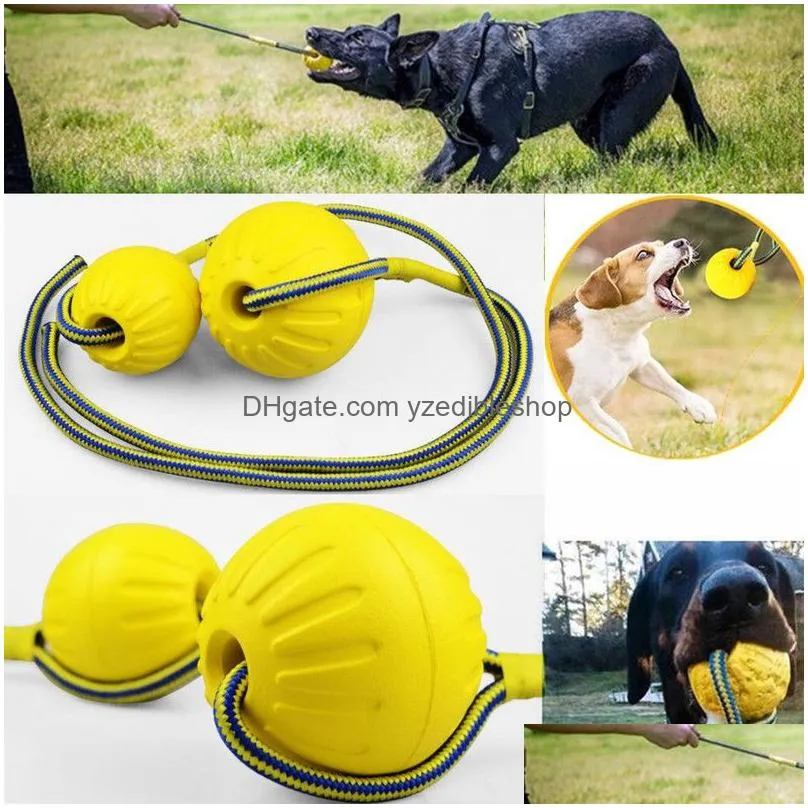 pet dog toys eva ball toys with rope interactive tug of war toy for large dogs elastic floating training chew toys dog supplies