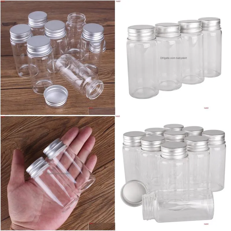 Perfume Bottle 15 Pieces 60Ml 37X80Mm Glass Bottles With Aluminum Caps Spice Container Jars Vials Diy Craft For Weddinggood Qty Drop D Dhjqa