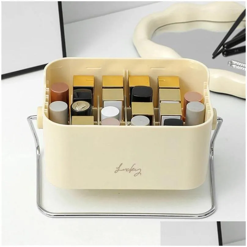 Storage Boxes Cosmetic Organizer Holder Portable Makeup Lipstick Desktop Rack Brush
