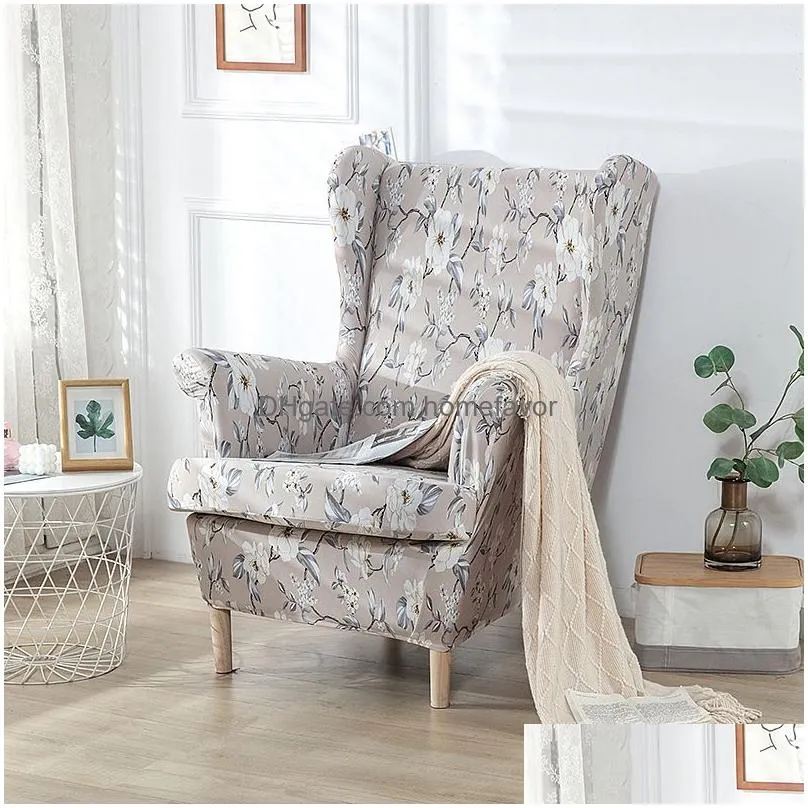 wingback chair covers wing chair slipcovers printed washable slip cover for living room and bedroom with nordic style