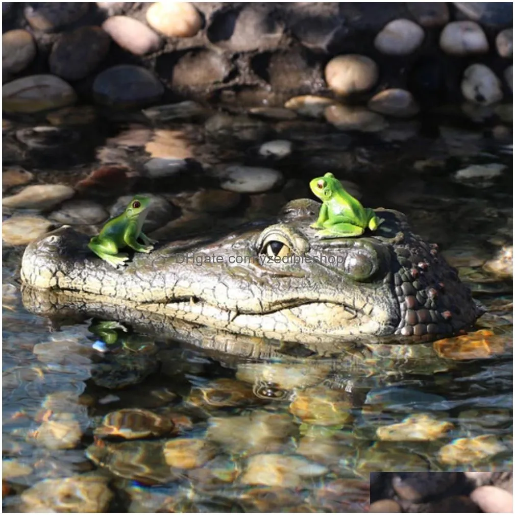 alligator head decoy pond float simulation doll garden clogodile head decoration drives ducks t2001171796215
