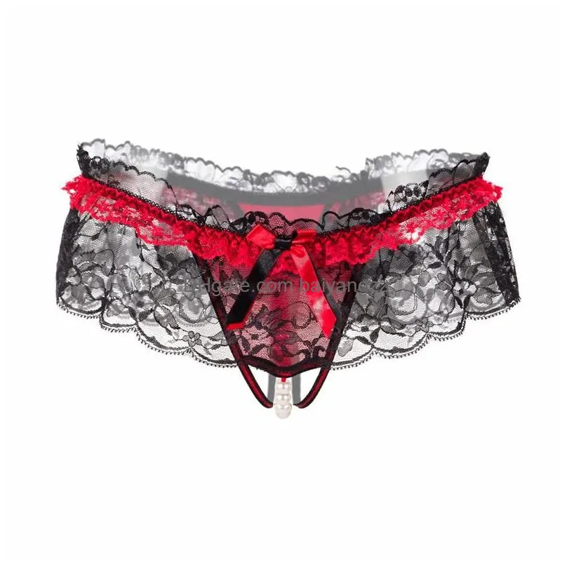 top lingerie womens lace briefs transparent underwear women g-string thong panties ladies t-back hollow out low waist bikini 49