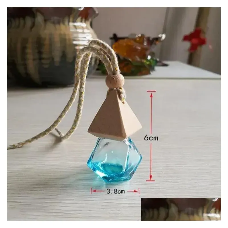 diamond car perfume bottle pendant empty bottle air freshener perfume fragrance diffuser empty glass bottle portable pendants jn13