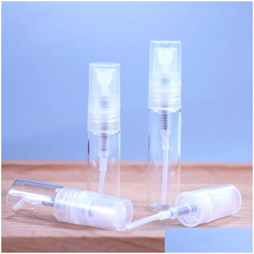 Packing Bottles Wholesale 2Ml L 5Ml 10Ml Plastic /Glass Mist Spray Per Bottle Small Par Atomizer Refillable Sample Vials For Essential Dhdz6