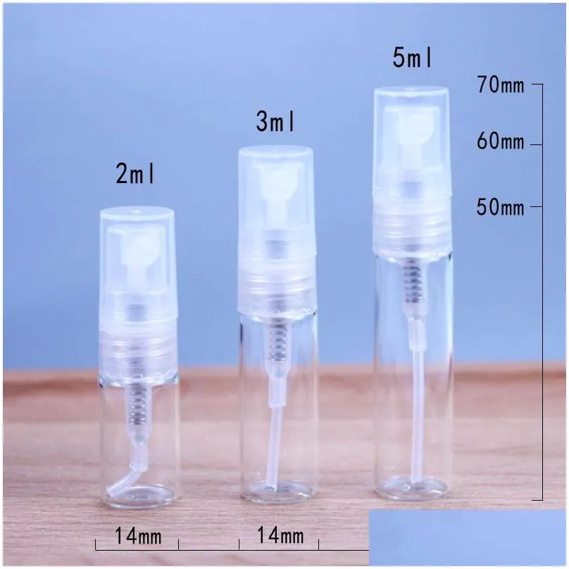 Packing Bottles Wholesale 2Ml L 5Ml 10Ml Plastic /Glass Mist Spray Per Bottle Small Par Atomizer Refillable Sample Vials For Essential Dhdz6