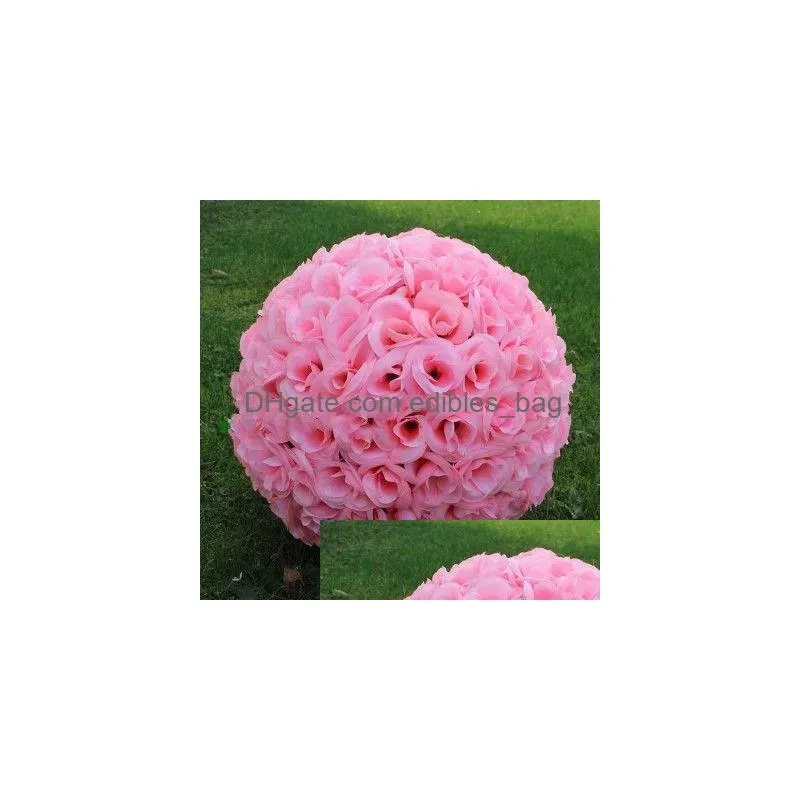 30 cm 12quot artificial encryption rose silk flower kissing balls hanging ball christmas ornaments wedding party