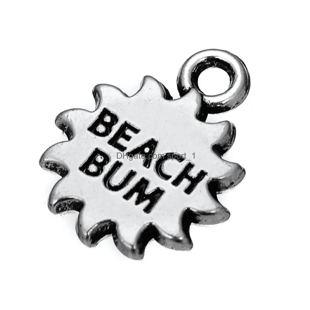  fashion easy to diy 30pcs sun with beach bum message charm jewelry making fit for necklace or bracelet2401