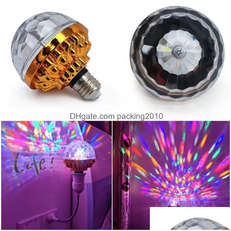 Party Decoration E27 Party Decoration Rotating Magical Ball Lights Atmosphere Mini Rgb Projection Lamp Dj Disco Balls Light Christmas Dhwio