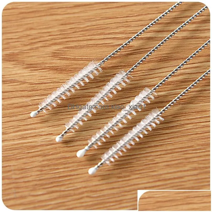 stainless steel drinking straws cleaning brush pipe tube baby bottle cup reusable household cleaning tools pipe straw brushes